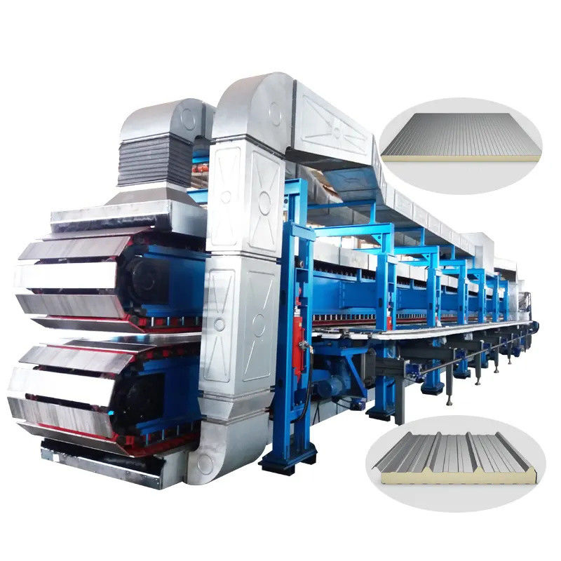 1200-2400 mm Productlengte Productielijn voor sandwichpanelen van minerale wol Hoge capaciteit 1000 kg/uur Capaciteit